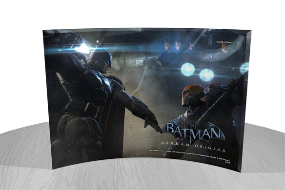 Batman Arkham Origins Batman vs Deathstroke Curved Glass StarFire Print