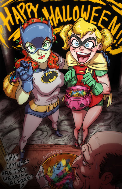 Batman Happy Halloween Art Print