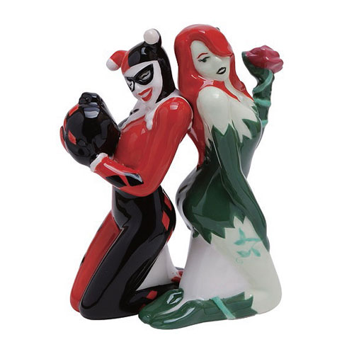 Batman Harley Quinn and Poison Ivy Salt and Pepper Shakers