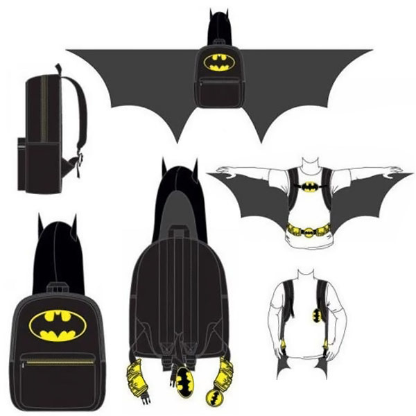 Batman Hooded Backpack With Wings