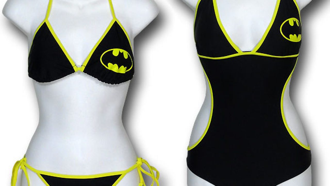 Batman Logo Chain Twist Low Rise Bikini Swimsuit