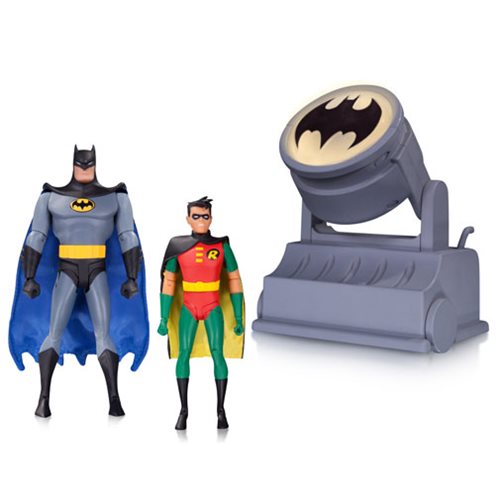 Batman The Animated Series Batman and Robin Figures with Bat-Signal