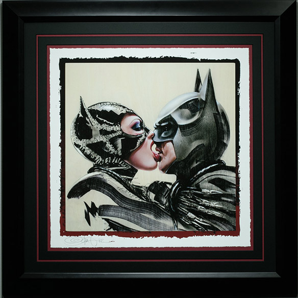 Batman and Catwoman Tongue Lashing Art Print