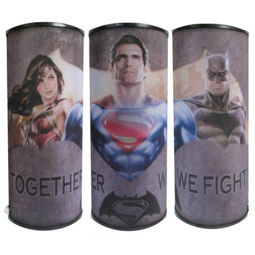 Batman v Superman Dawn of Justice Together We Fight Cylindrical Nightlight
