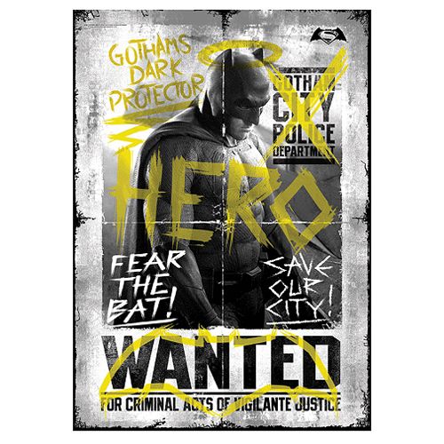 Batman v Superman Dawn of Justice Wanted Hero MightyPrint Wall Art Print