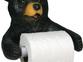 Black Bear Toilet Roll Holder