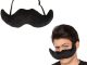 Black Plush Mustache Mask