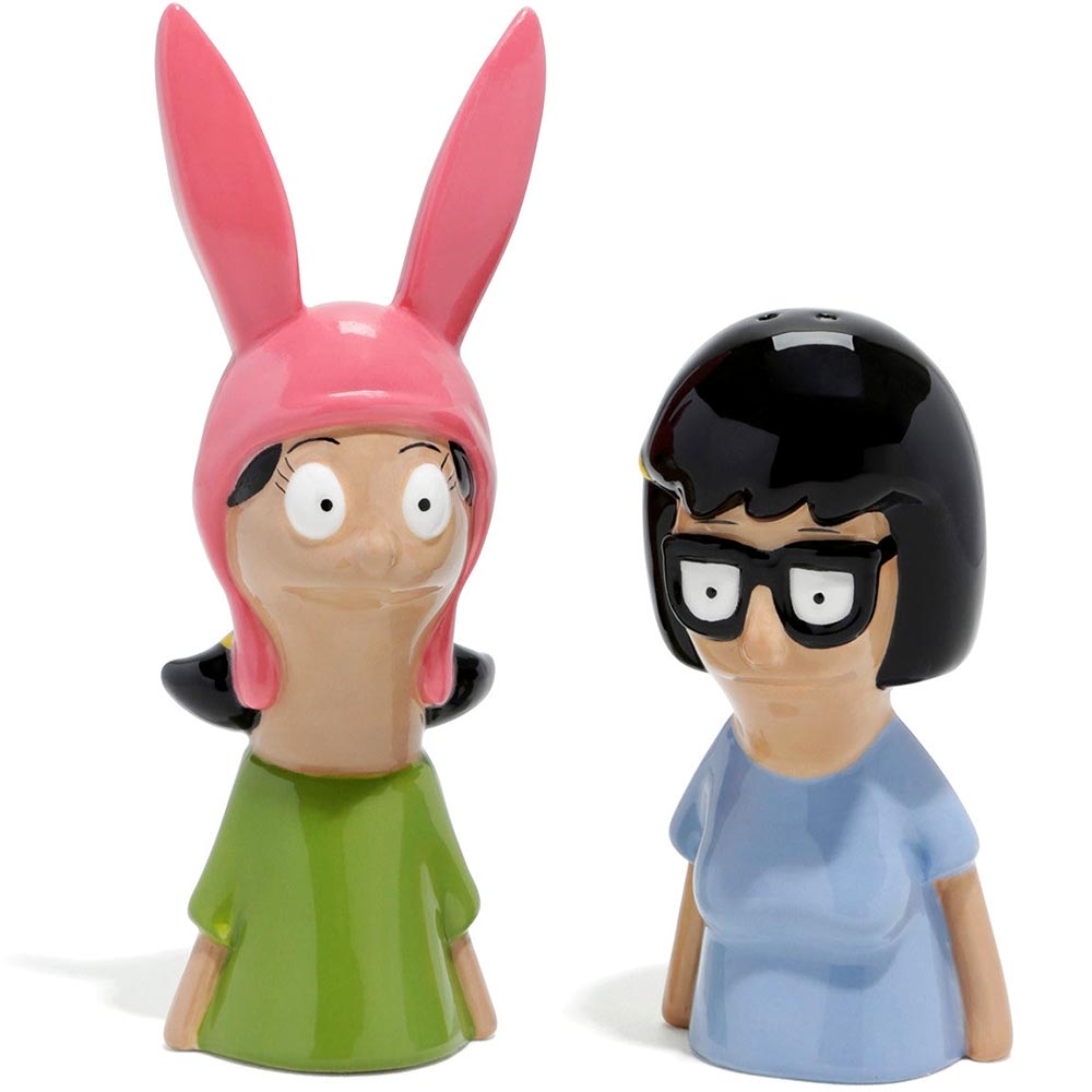 Bobs Burgers Tina and Louise Ceramic Figural Salt and Pepper Shakers 