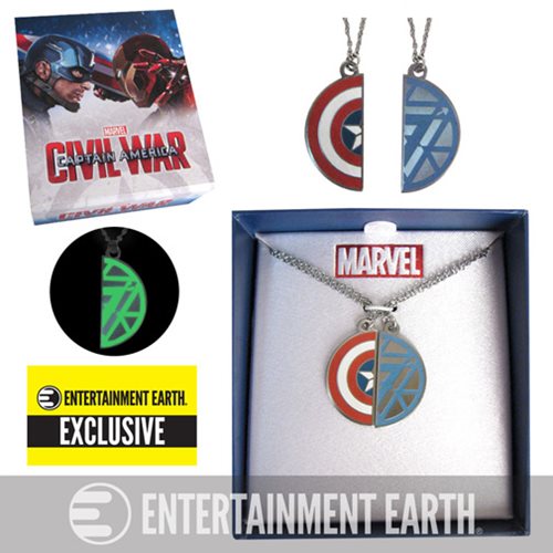 Captain America Civil War Best Friends Necklace Set