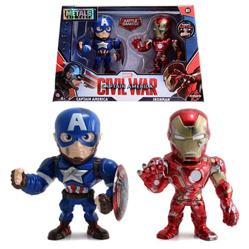 Captain America Civil War Captain America vs. Iron Man 4-Inch Metals Figure 2-Pack