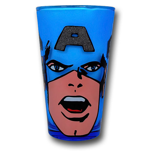 Captain America Glitter Pint Glass