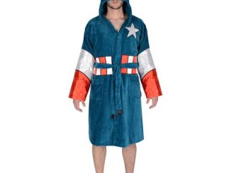Captain America Hooded Fleece Bathrobe