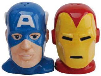 Captain America and Iron Man Heads Salt and Pepper Shakers