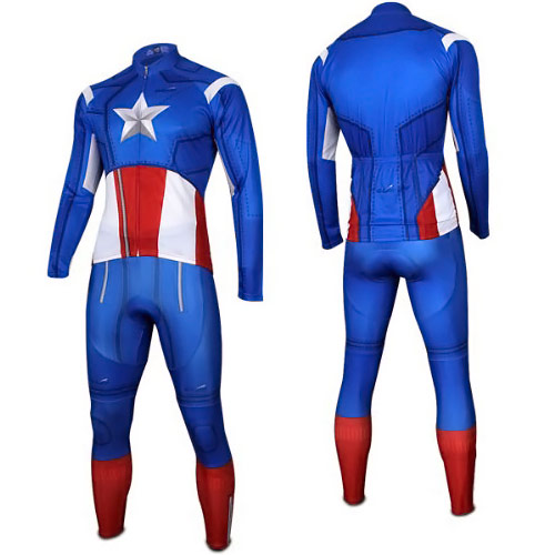 Captain America Long Sleeve Cycling Jersey and Pants