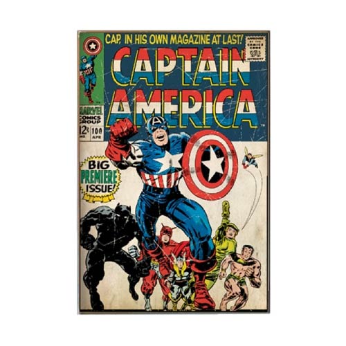 Captain America Premiere Issue Wood Wall Sign