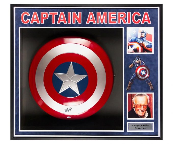 Captain America Shield Signed By Stan Lee