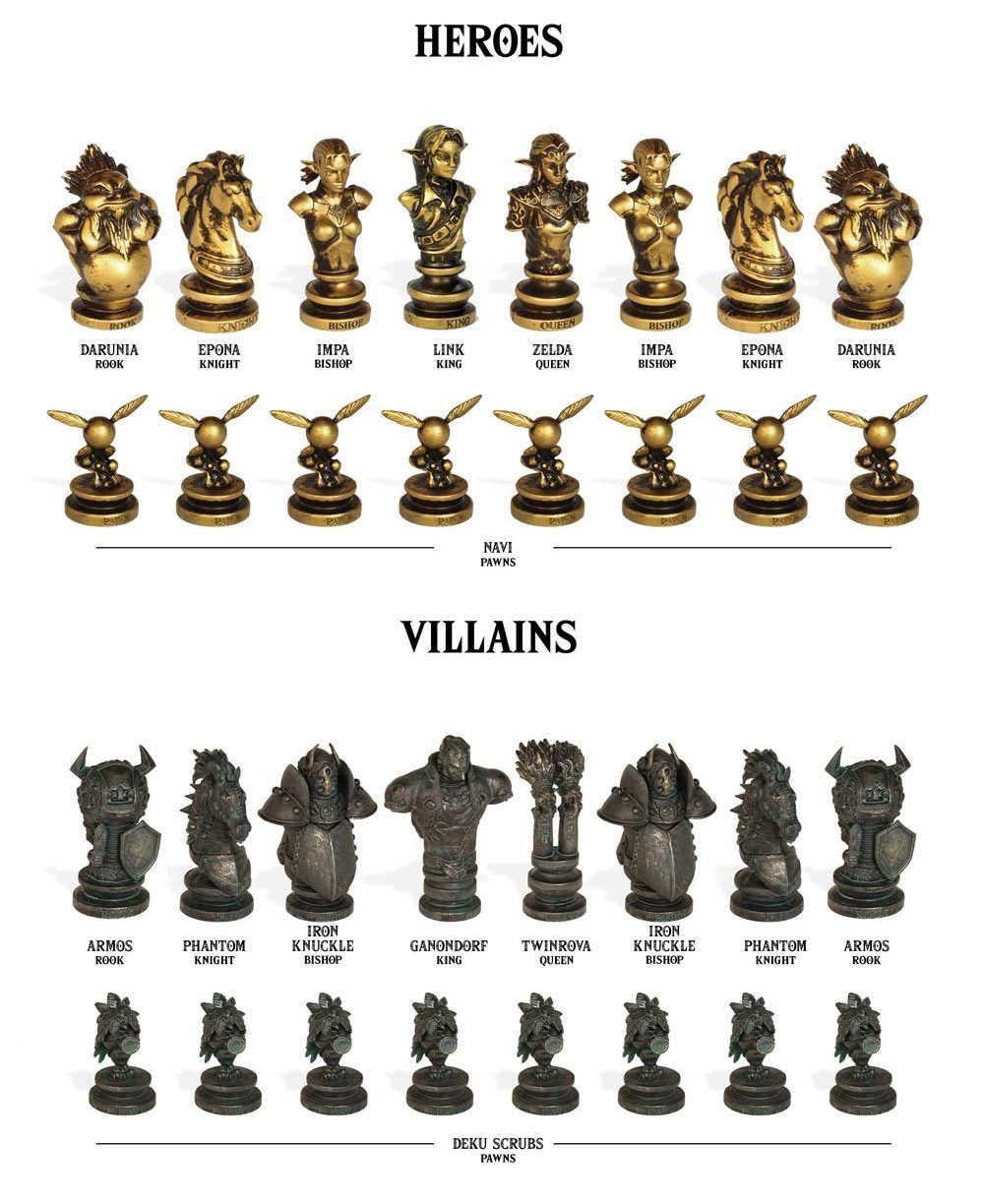 The Legend of Zelda Chess Set 32 Custom Sculpt Chess Pieces Themed Chess Game