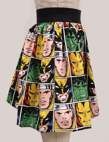 Comic Book Block Skirt