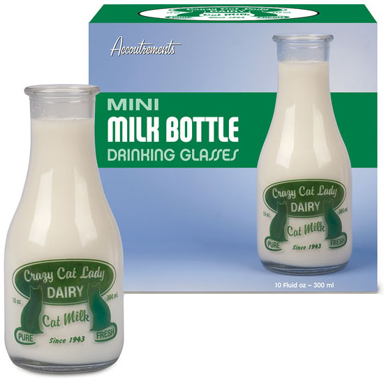 Crazy Cat Lady Mini Milk Bottle Drinking Glasses