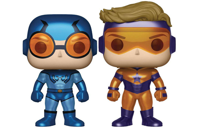 Pop Heroes Booster Gold & Blue Beetle Set of 2 PX Figures Funko 