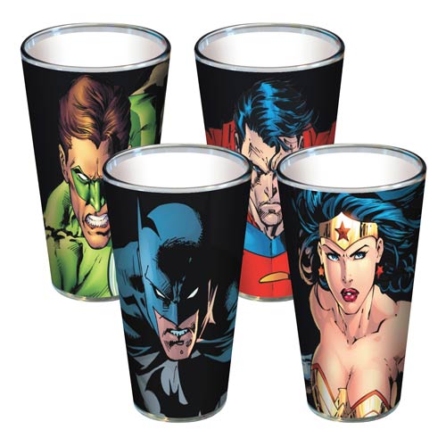 DC Comics Gritty Faces Pint Glass 4-Pack