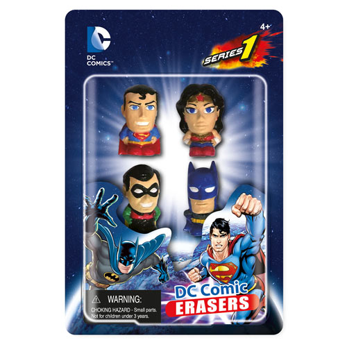 DC Comics Superhero Eraser Set A 4-Pack