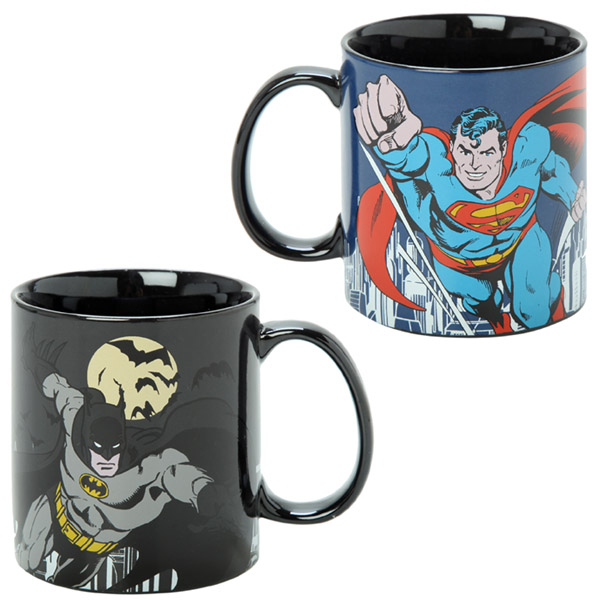DC Comics Superman and Batman Skyline Mugs