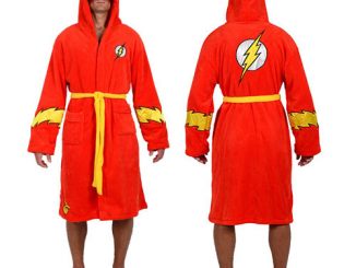 DC Comics The Flash Red Hooded Fleece Bathrobe