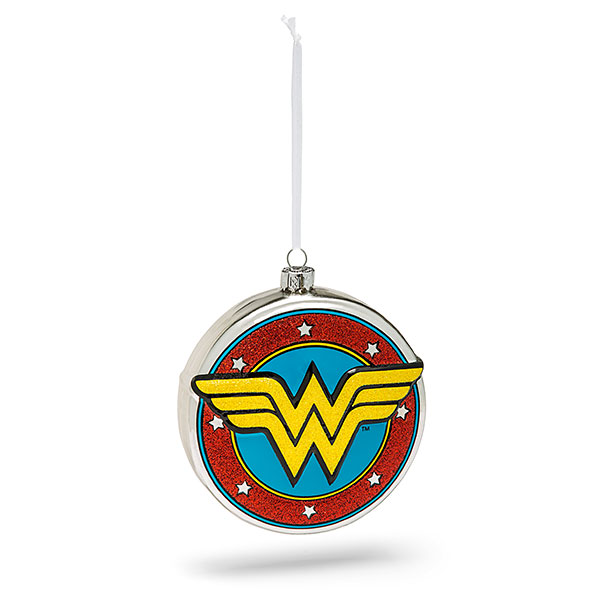 DC Wonder Woman Shield Blown Glass Ornament