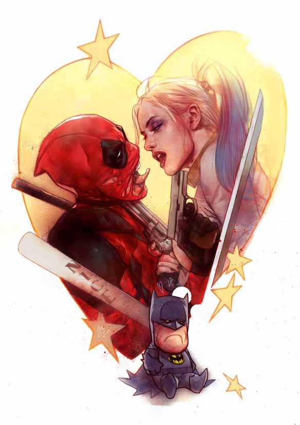 Deadpool Harley Quinn Nice Art Print