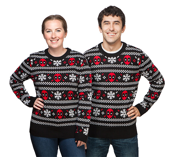 Deadpool & Snowflakes Holiday Sweater