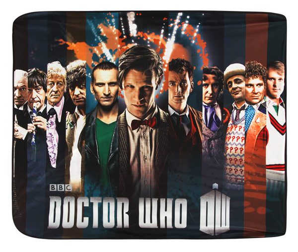 Doctor Who 11 Doctors Velveteen Throw Blanket