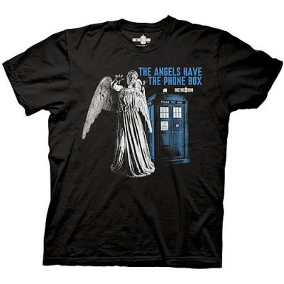 T-shirt Doctor Who Tardis 'The Angels Have The Phone Box' - Neuf Avec étiquettes - Taille S & XL