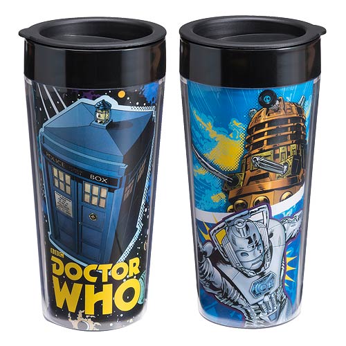 Doctor Who Comic Book 16 oz. Plastic Travel Mug