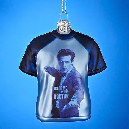 Doctor Who Eleventh Doctor Shirt Glass Ornament