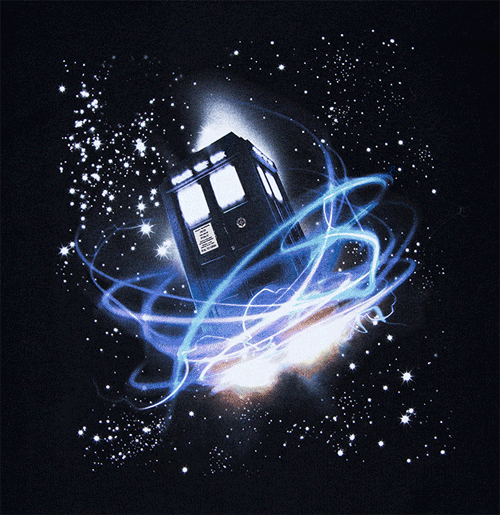 Doctor Who Glowing TARDIS in Space Shirt