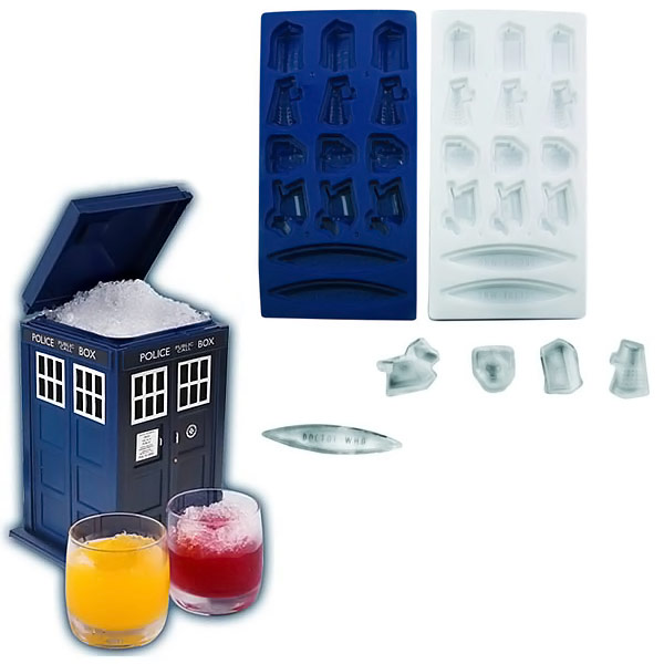 Doctor Who Ice Cube Tray and TARDIS Shaped Ice Bucket
