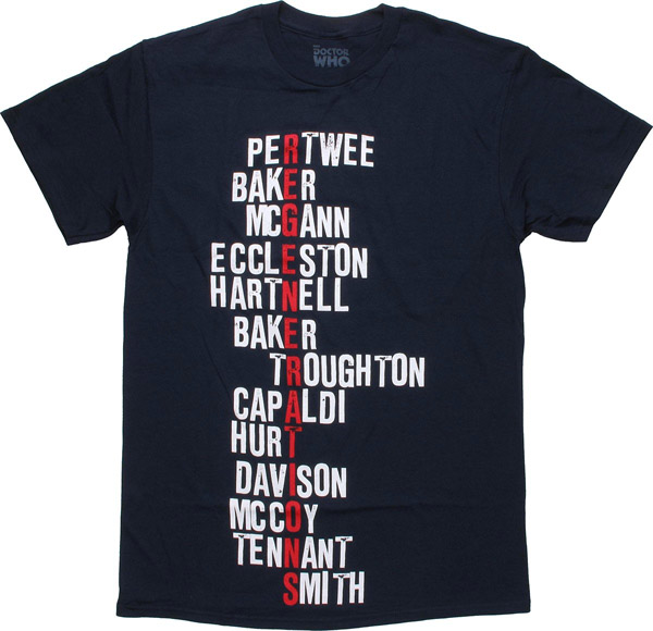 Doctor Who Regenerations Names T-Shirt