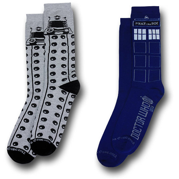 Doctor Who Tardis and Dalek Mens Socks