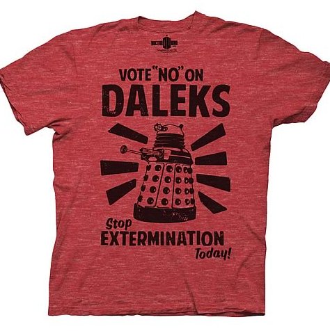 Doctor Who Vote No On Daleks Red T-Shirt 