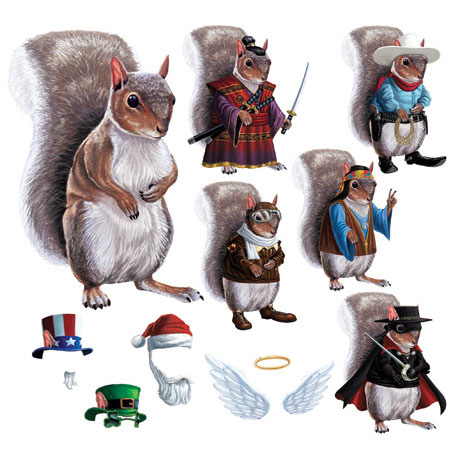 Dress Up Squirrel Magnets