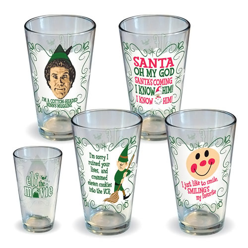 Elf Quotes Pint Glass 4 Pack
