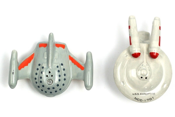 Enterprise and Romulan Bop Salt and Pepper Shakers