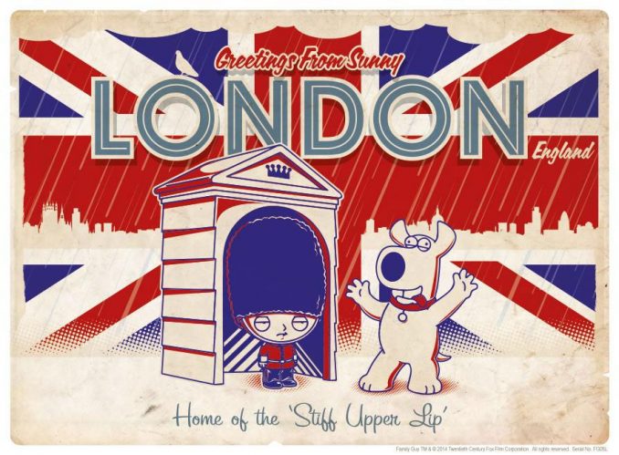 Family Guy Road to London Lithograph Print