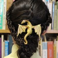 Fantasy Dragon Hair Clips - Gold Dragon