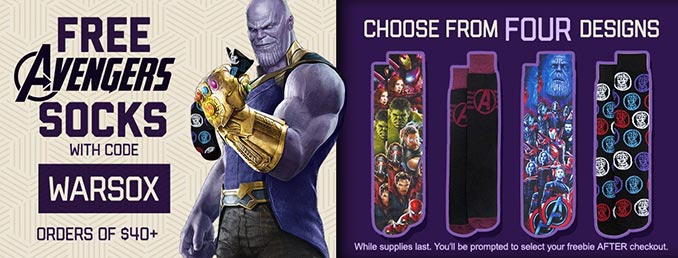 Free Avengers Socks Offer