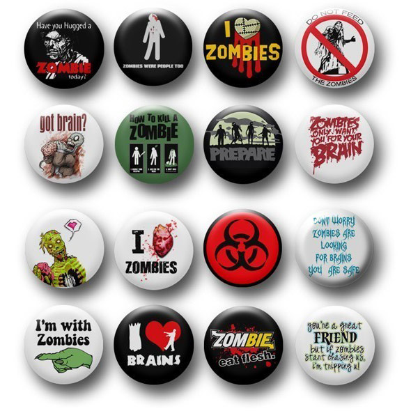 Funny Zombie Pins / Buttons