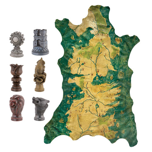 Game of Thrones Carved Map Marker Set with Map of Westeros