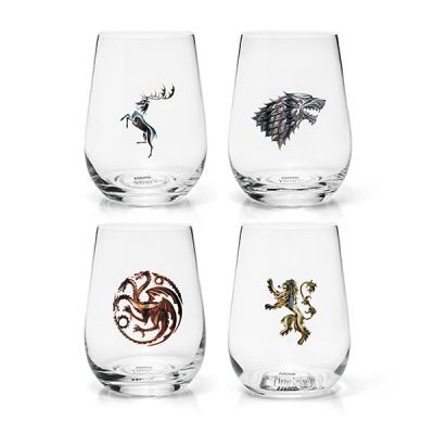 Game of Thrones Stemless Wine Glass Set of 4