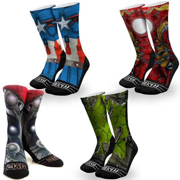 Graphic Rock Em Avenger Socks